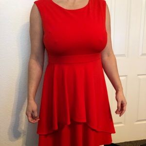 Red Knee Length Dress